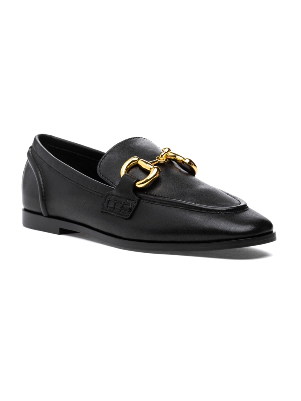 Jeffrey Campbell Velviteen Leather Loafers Gold Horsebit Slip On Black Size 9